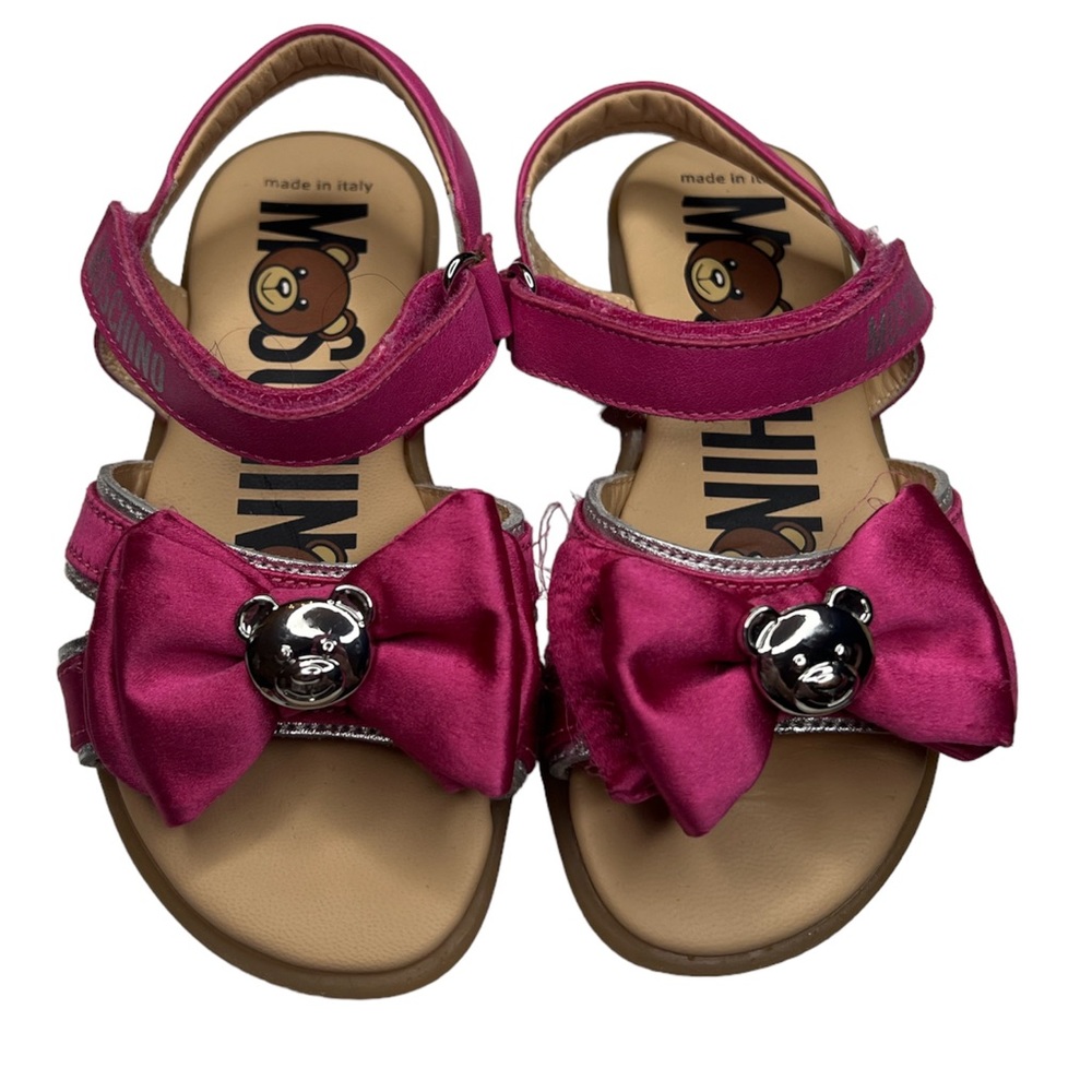 MOSCHINO TODDLER SUMMER SANDAL PINK BOW SZ EU 26/ US 9.5 GIRLS